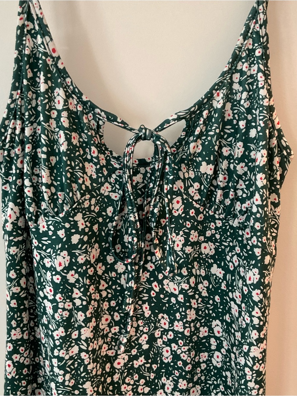 Green Floral Tie-Front Sundress